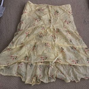 Floral Yellow Skirt